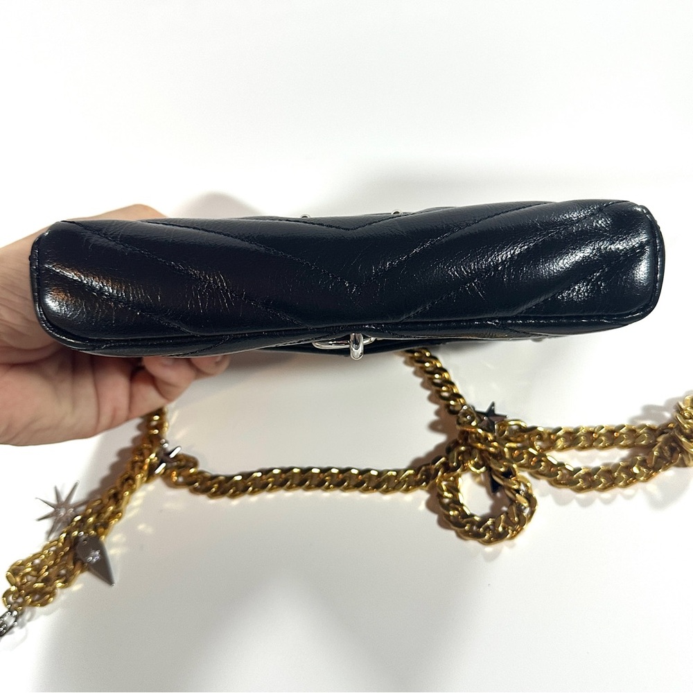New Rebecca Minkoff Edie Leather Crossbody Bag Black Celestial Charm Quilted - Picture 14 of 14